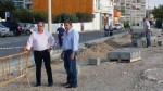 El Alcalde de Vinaròs, Juan Bautista Juan, supervisa las obras en la Roca de la Gavina